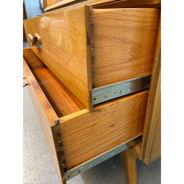 Unique Mid-Century Modern High-Boy Chest W/ Sculpted Handles For Sale - Image 12 of 17