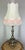 Vintage French Brass Table Lamp with Shade For Sale - Image 10 of 11
