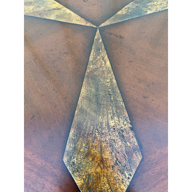 Jonathan Charles Walnut Bistro Side Table - Anvil Collection Showroom Sample For Sale - Image 10 of 12