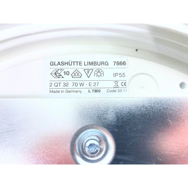 White UFO Disc-Shaped Ceiling Lamp by Glashütte Limburg, 1980s For Sale - Image 8 of 9