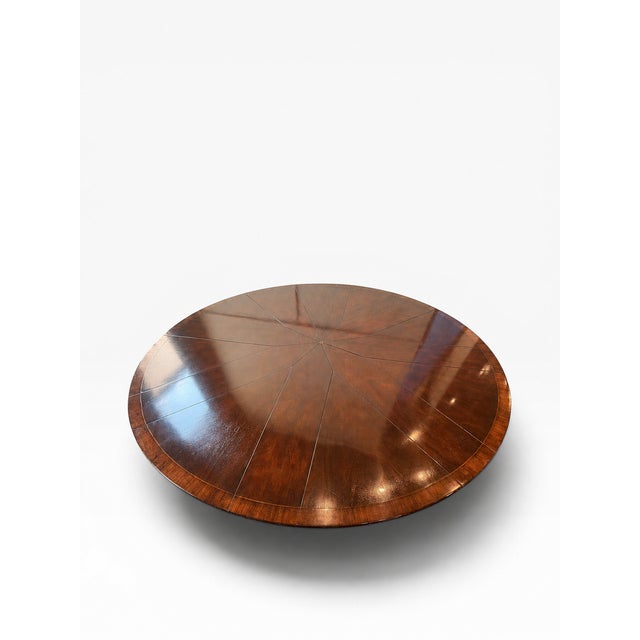 Smith & Watson Mahogany Radial Jupe Expansion Round Dining Table For Sale In Boston - Image 6 of 14