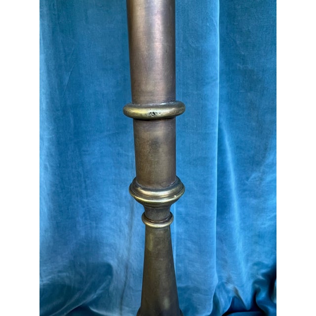 French 1940s Brass and Bronze Floor Lamp For Sale - Image 12 of 16