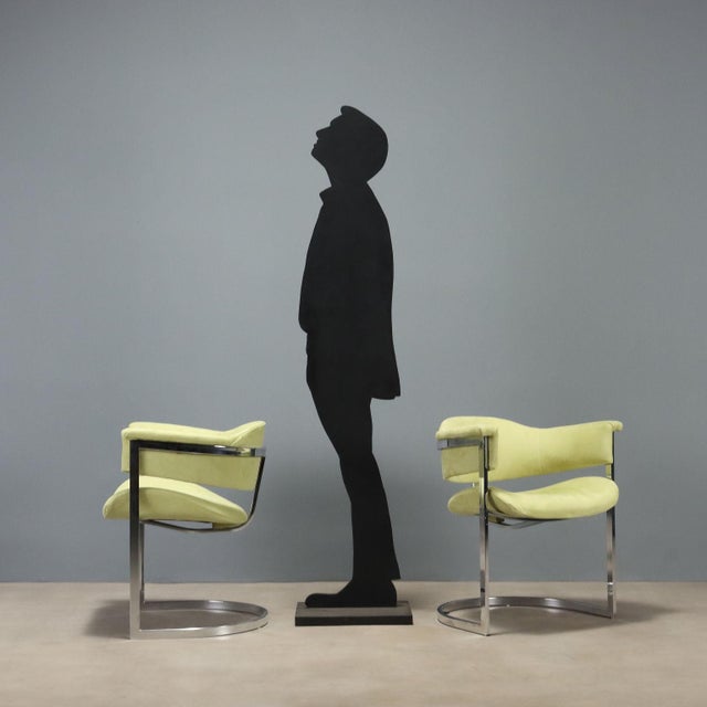 This set of six chairs, designed by Vittorio Introini and produced by Saporiti around 1970, is a distinctive example of...