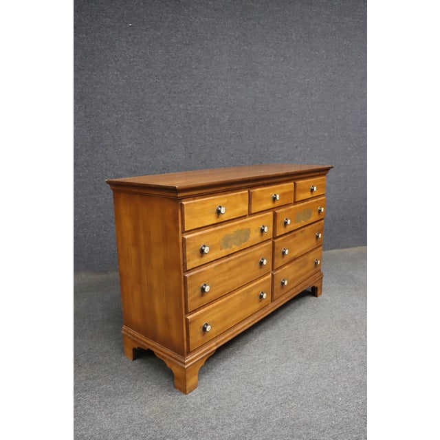 Hitchcock Furniture Maple Nine-Drawer Dresser With Floral Stenciling For Sale - Image 11 of 12