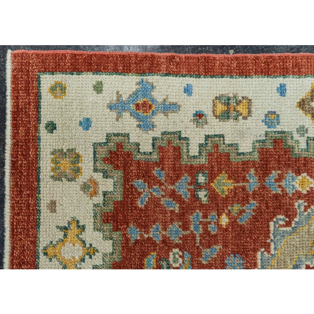 Turkish Oushak Rug 3'10"x 5'10" #19548 For Sale - Image 4 of 8