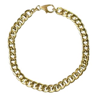 14k Gold Italian Link Bracelet Vintage For Sale
