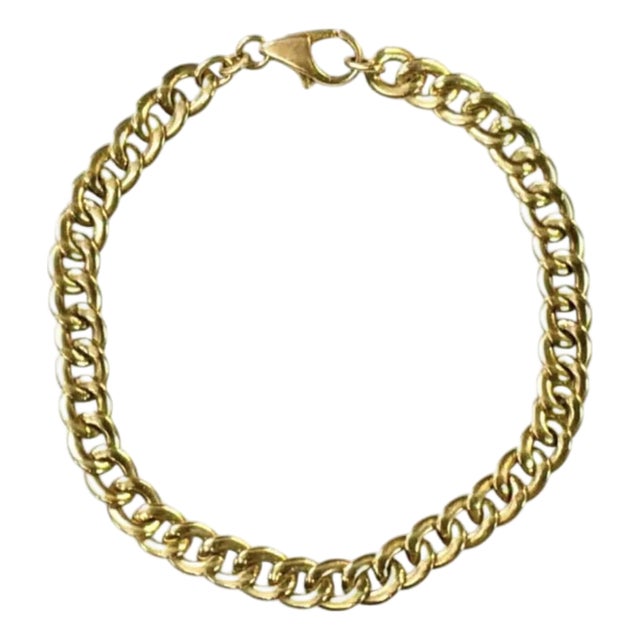 14k Gold Italian Link Bracelet Vintage For Sale
