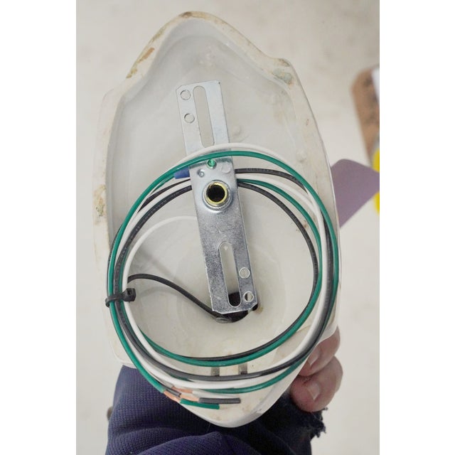 White Mid 20th Century Restored Traditional White Porcelain Wall Sconce For Sale - Image 8 of 8