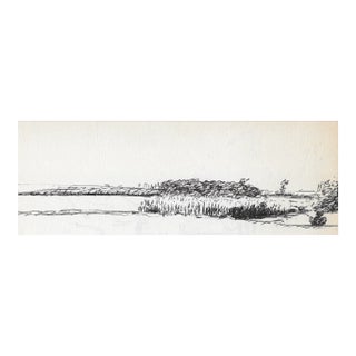 Hayward Cirker Coastal Landscape Drawing For Sale