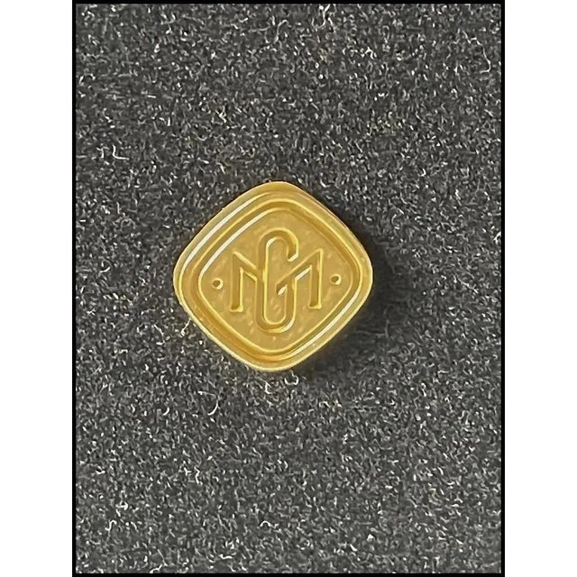 Vintage Large Charcoal & Brown Circles Shagreen & Brass Tray For Sale - Image 12 of 12