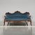 Italian Louis XVI Style Wood and Blue Striped Fabric Sofa, 1930s For Sale - Image 6 of 11