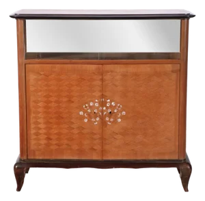 A French Modernist Bar Cabinet, in the Manner of Jules Leleu, C. 1950.