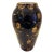 Brilliant Elegant Black Italian Porcelain Vase & Gilt Design by Tognana Porcellane – 10.5” For Sale