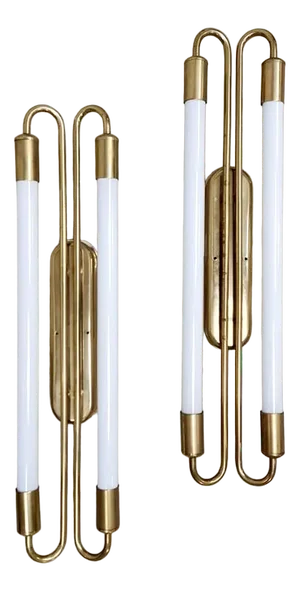 Art Deco Brass Cinema Wall Scones, 1930s
