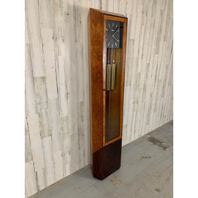 Modern Howard Miller Burl-Wood & Rosewood 8 Day Tall Case Clock For Sale - Image 3 of 12