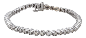 0.80ctw Diamond Tennis Bracelet 10k White Gold 6.75" 3mm