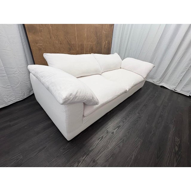 Rh Cloud 9' Luxe Sofa — 2-Cushion | Perennials Performance Textured Linen Weave | White For Sale In Columbus - Image 6 of 18