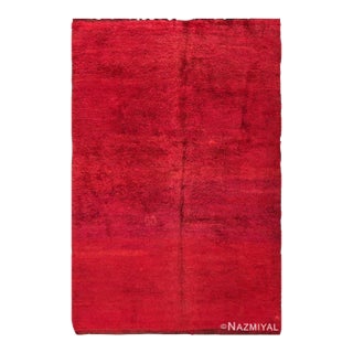 Nazmiyal Collection Vintage Moroccan Red Shag Berber Rug For Sale