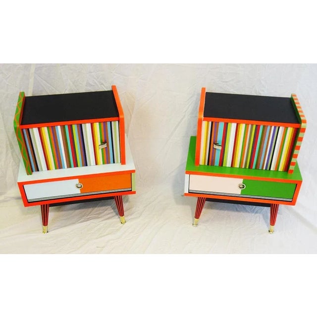 Small Colorful Nightstands, 1960s, Set of 2 For Sale - Image 11 of 11