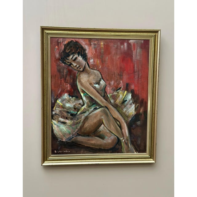 Bendt Lauritzen, Female Model, 1960s, Oil on Canvas For Sale - Image 11 of 12