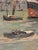 Light Gray Walter Prescher Van Ed (1916-1988) Large Signed French Harbor Oil Painting For Sale - Image 8 of 16