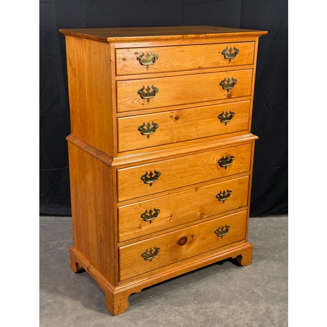 Vintage Solid Pine Tall Chest of Drawers by Pine Shop Originals c.1950s For Sale - Image 4 of 13