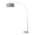 1960s Morelli Adjustable Floor Lamp - 92" Modern Arc Lamp, Cashmere Gray Linen Shade, White Marble Base, Dimmable For Sale