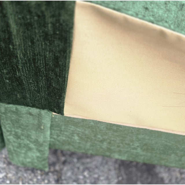 Vintage Skirted Rolled Arm and Rolled Back Velvet Sofa For Sale - Image 10 of 11