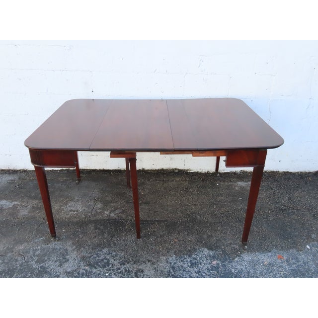 Brown Inlay Extension Console Card Dinette Dining Extension Table 6322 For Sale - Image 8 of 18