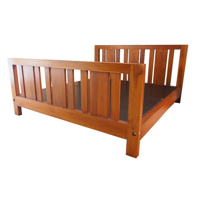 Indonesian Teak King Size Bed Frame For Sale - Image 4 of 4
