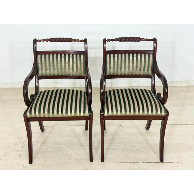 Upholstered Mahogany Dining Armchairs, Set of 2 For Sale - Image 12 of 14