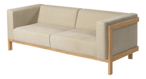 LIFT Three-Seater Sofa in Oak and Fabric Seat by Julien Renault