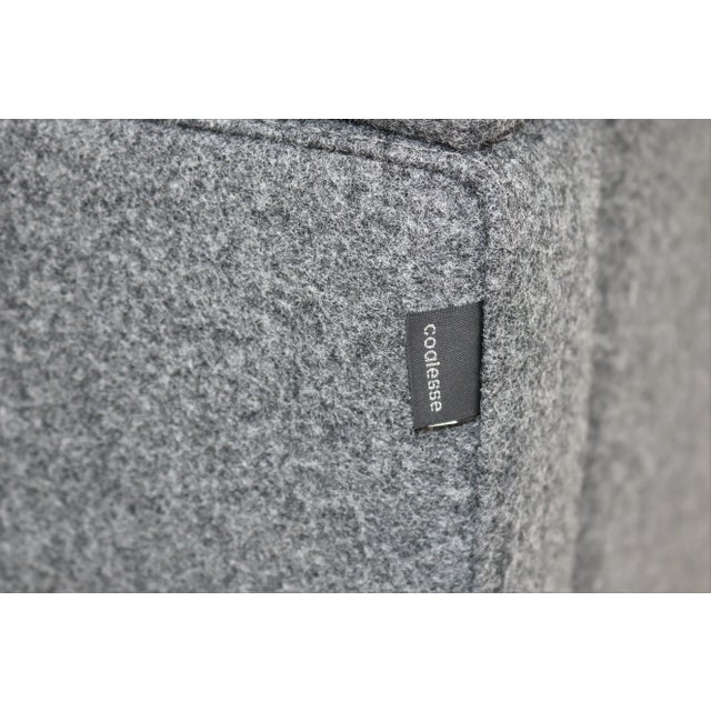 Wood Mid-Century Modern Style Coalesse Millbrae Lifestyle Gray Wool Lounge Chair For Sale - Image 7 of 13