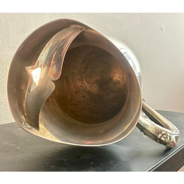 Silver Vintage Leonard Silver-Plated Water Pitcher With Ice Guard & Shell Feet For Sale - Image 8 of 8