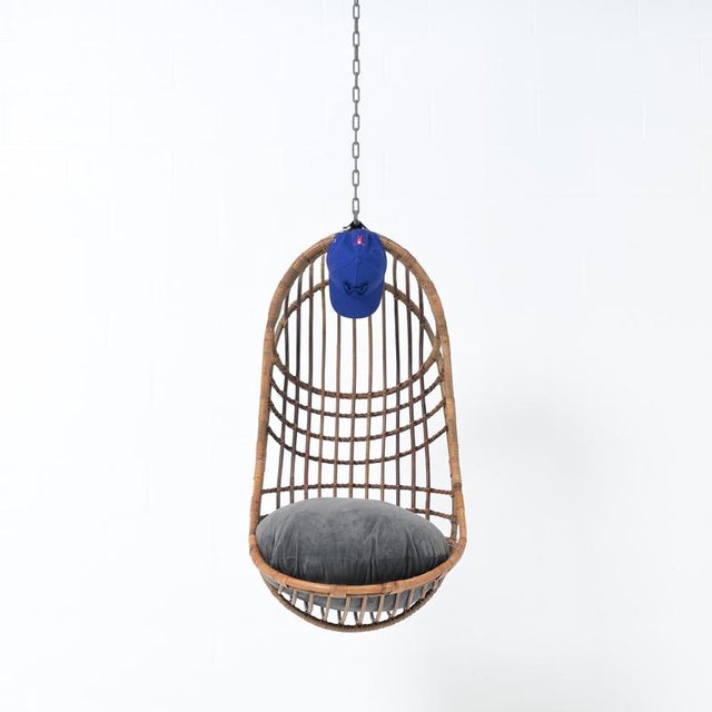 Pendant Egg Chair in Rattan For Sale - Image 5 of 18