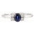 14k Gold Blue Sapphire Diamond Modern Promise Ring for Her Size 7 ( All Sizes Available ) For Sale