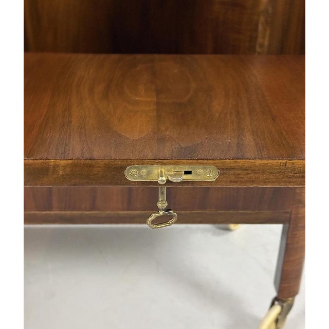 Art Deco Walnut Serving Bar Cart from Bohemia, 1930s For Sale - Image 6 of 10