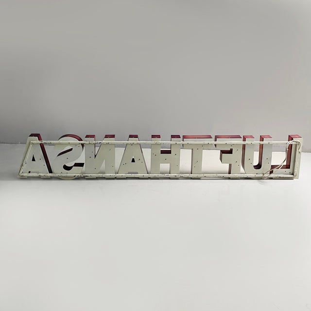 German Modern Lufthansa Sign in White Arylic Glass, 1970s For Sale - Image 4 of 18