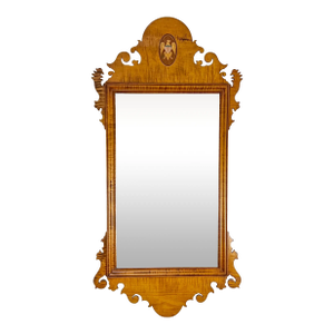 D R Dimes Tiger Maple Federal Chippendale Mirror