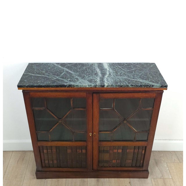 English Marble Top Bookcase Modified From a Georgian Secretary, 19th Century and Later For Sale - Image 11 of 12