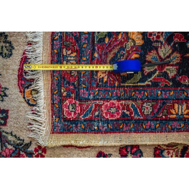 Vintage Floral Yazd Rug For Sale - Image 9 of 10