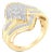 10K Yellow Gold Diamond Bypass Cluster Ring (1 Cttw, I-J Color, I2-I3 Clarity) - Size 6-1/2 For Sale