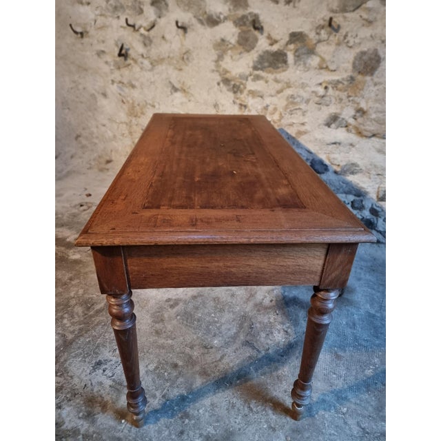 French Oak Writing Desk with Two Drawers, 1920s For Sale - Image 15 of 18
