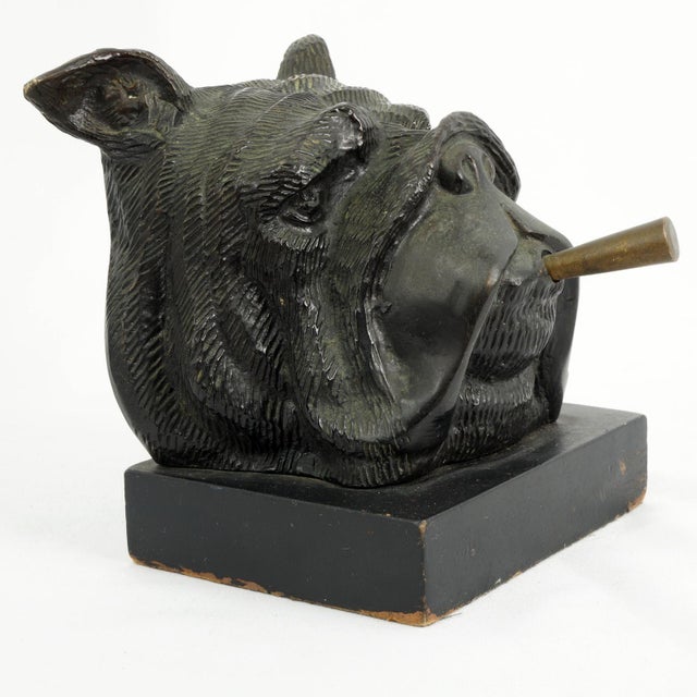 Pair of British Bulldog Churchill Bookends Smoking Cigar - 1940's For Sale In Phoenix - Image 6 of 14