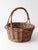 Brown Vintage Rustic Woven Willow Basket With Handle For Sale - Image 8 of 13