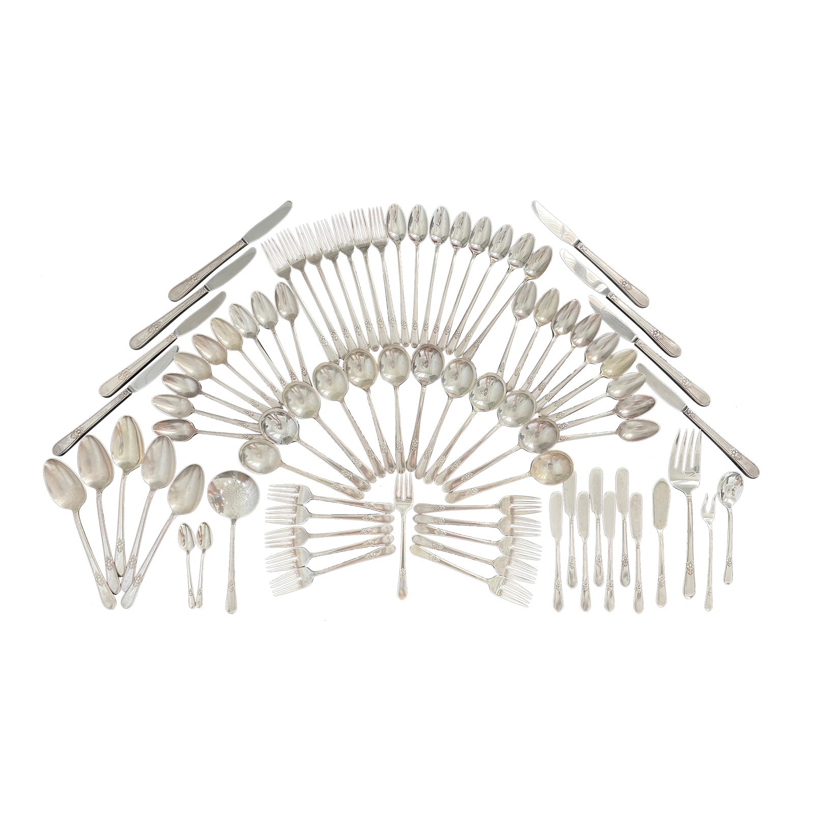 83 Pieces 1847 Rogers Bros. Adoration 1930 Silverplate Flatware