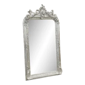 French Style Silver Coral Floor Mirror