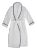 Turkish Plush Bathrobe with Piping in Large/Extra Large in White/Navy For Sale