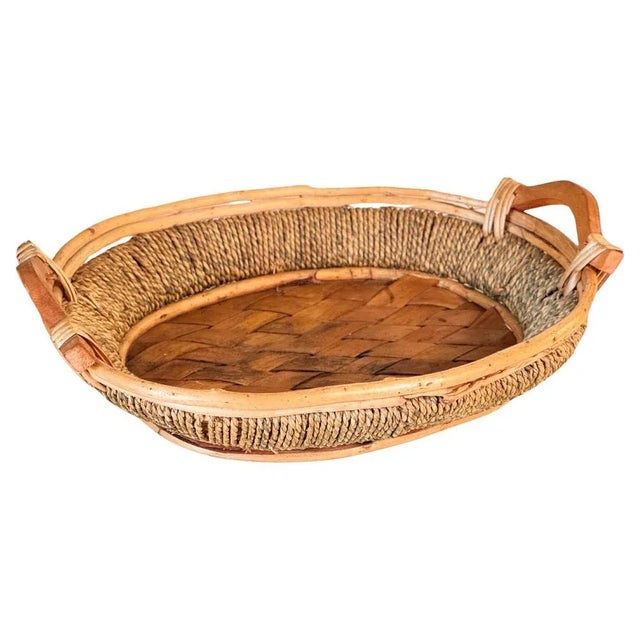 Italian Basket Bowl Centerpiece in Rattan and Rope, 1970s For Sale - Image 13 of 13