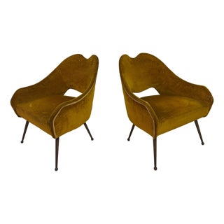 Small Italian Armchairs, 1950s, Set of 2 For Sale